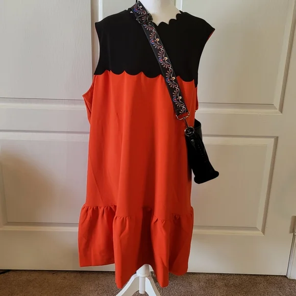 Victoria Beckham for Target | Dresses | Dress Nwt Color Block Scallop  Detail Collar Tea Cup Length Dress Ptp 26in | Poshmark